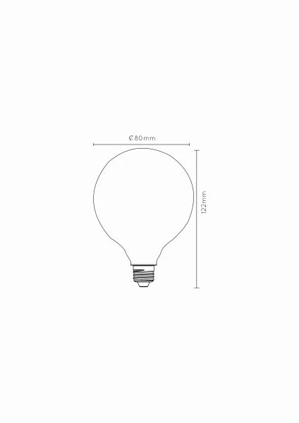 Lucide G80 - Filament lamp - Ø 8 cm - LED 3 StepDim - E27 - 1x8W 2700K - Opaal - technisch